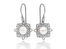 White Gold Antique Pearl Drop Earrings