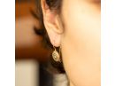 Carmen Diamond Disc 14k Gold Earrings 