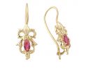 Baroque Inspired Bow Earrings Marquise Ruby Gemstone