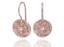 Rose Gold Vintage Style Diamond Engraved Drop Earrings