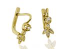 Sparkling Antique Style Diamond Earrings 14k Yellow Gold