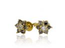 Bright Star Rough Diamond Earrings 14k Gold