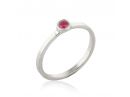 Petite White Gold Solitaire Ruby Ring