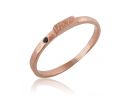 Rose Gold Unique Personalized Rectangular Ring with Sapphire