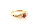 Yellow Gold Art Nouveau Ruby & Diamond Ring