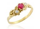 White Gold Art Nouveau Ruby & Diamond Ring