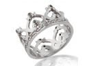 Solid Gold Crown Ring White Gold