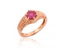 Baroque Inspired Ruby Ring Rose Gold 