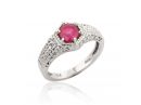 Baroque Inspired Ruby Ring White Gold