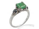 Antique Setting Emerald Engagement Ring White Gold