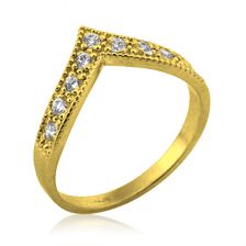 Yellow Gold Art Deco "V" Diamond Ring