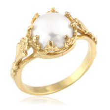  Yellow Gold Victorian Freshwater Cultured Pearl Engagement Ring