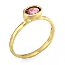 Yellow Gold Classic Tourmaline Engagement Ring