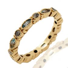 Edwardian Blue Eternity Ring with Rough Diamonds