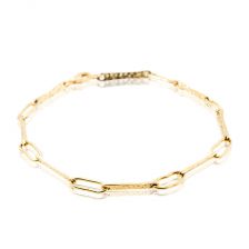 gold bar link bracelet 