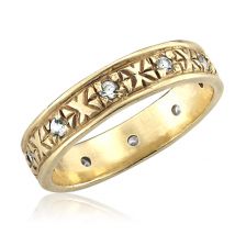 Art Deco Gold Band with Diamonds