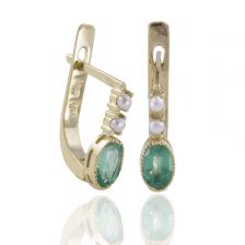 Emerald & Pearl Fine Gemstone Earrings
