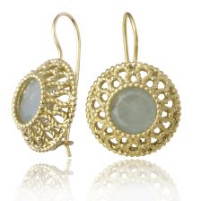 Yellow gold and Aquamarine earrings 