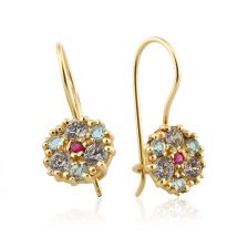 Flower Inspired Gemstone Earrings 