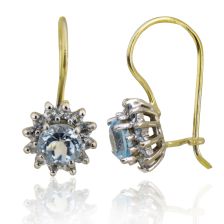Princess Diana Blue Topaz Elegant Drop Earrings 