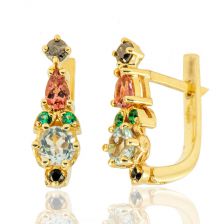 Yellow Gold Antique Style Ruby Earrings