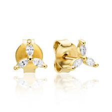 Inspired by Elbereth Delicate Triangular Diamonds Stud Earrings