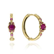 Ruby Floral Hoop earrings 