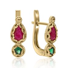 "Luz" Ruby and Emerald Earrings
