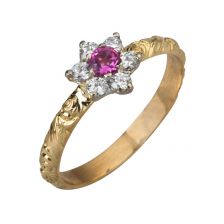 Vintage Style Tourmaline Flower Ring