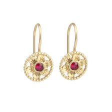 Antique Inspired Flower Earrings with Ruby