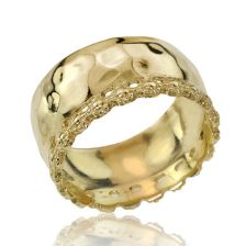 Gold Victorian Crown Wedding Band