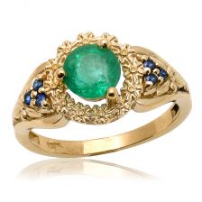 Art Nouveau Emerald & Sapphire Ring