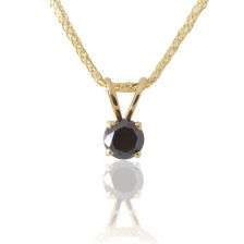 Solitaire Black Diamond Necklace 0.30 ct
