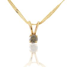 Solitaire Rough Diamond Necklace 14k Gold