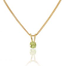 Solitaire Peridot Necklace 0.10 ct