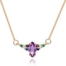 Amethyst and diamonds Ring