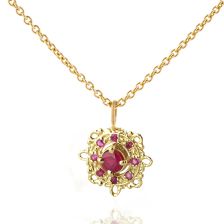 Antique Ruby Pendant Necklace 