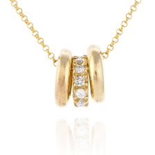 3 Ring Diamond Pendant Necklace