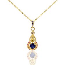 Antique Style Sapphire Pendant Necklace
