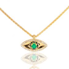 Emerald Eye Charm Pendant Diamonds