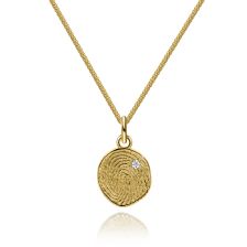 Fingerprint Gold Oval Charm Necklace
