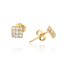 Diamond Pavé Square Stud Earrings in 14k Gold earrings
