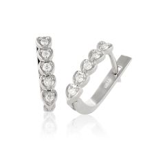 Five Hearts White Gold Hoops