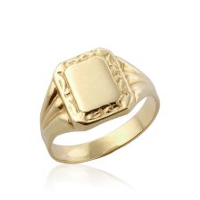 Square Signet Ring Gold Design