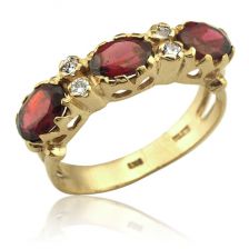 Three Garnet Crown Ring