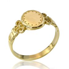 Yellow Gold Classic Art Nouveau Signet Ring
