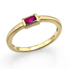 Petite Art Deco Ruby Baguette Ring