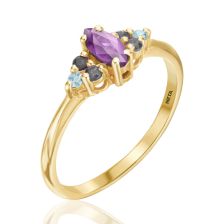Amethyst and diamonds Ring
