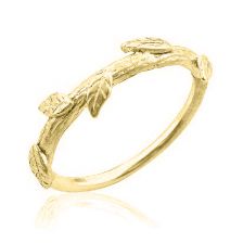 Yellow Gold Crown of Leaves Wedding Band 