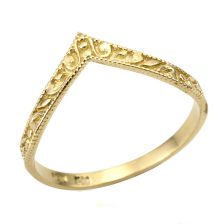 Yellow Gold Art Deco "V" Ring